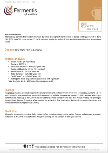 Fermentis SafAle™ K-97 11.5 g - Image 3