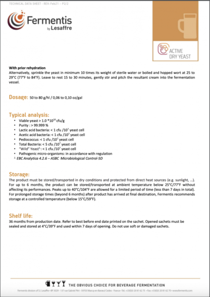 Fermentis SafAle™ S-33 500g Brick - Image 3