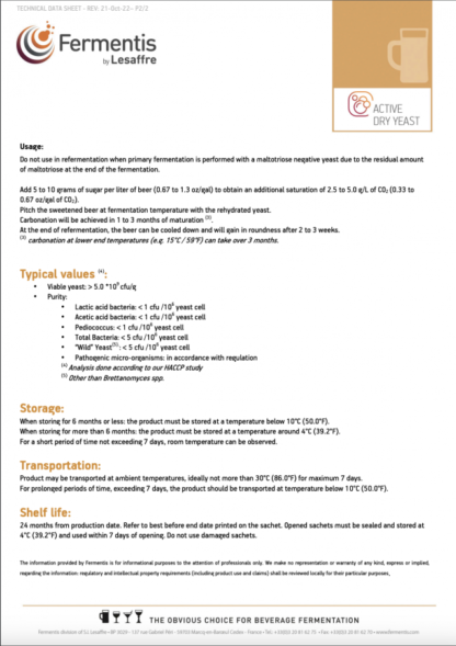 Fermentis SafBrew™ BR-8 5 g - Image 3