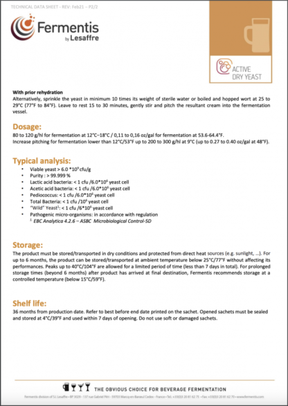 Fermentis SafLager™ W-34/70 100g - Image 3