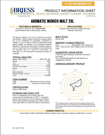 Briess Aromatic Munich 20L 1lb - Image 2