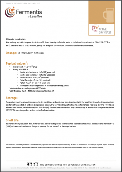 Fermentis SafAle™ BW-20 500g Brick - Image 3